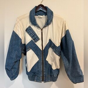 Vintage 80s Guess Products by Georges Marciano Denim and Cream Jacket